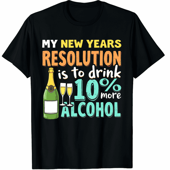 My New Years Resolution Is To Drink 100% More Water Tshirt Graphic Tee T-Shirt for Men Women