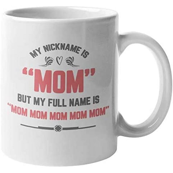 My Nickname Is Mom Funny Coffee & Tea Mug & Decor or Stuff for Mama (11oz)