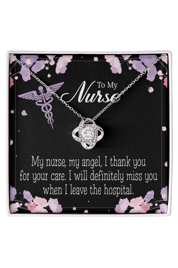 My Nurse My Angel Healthcare Medical Worker Nurse Appreciation Infinity Knot Necklace Message Card