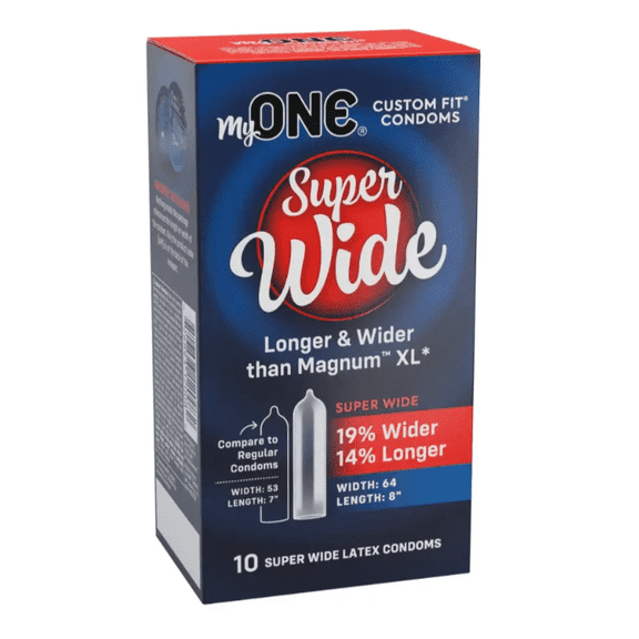 My ONE Super Wide Condoms with Silver Pocket Case, 10 Count