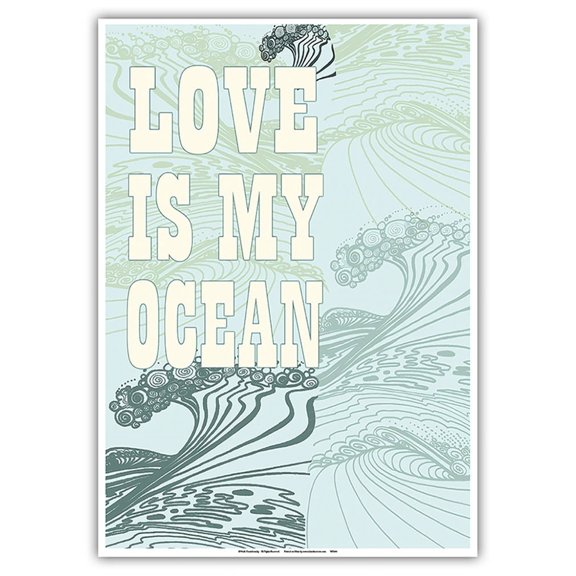 My Ocean is Love - Original Collage Art by Wade Koniakowsky - Master Art Print 10in x 14in
