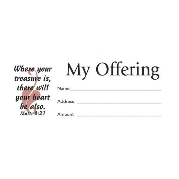 My Offering Envelope (Bill-Sized): Matthew 6:21 (Kjv) (Other)
