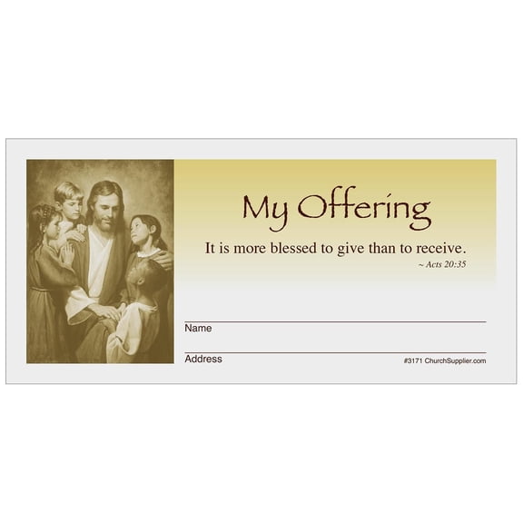 My Offering Envelope Jesus with Children Pew Offering Envelope Pack of 200