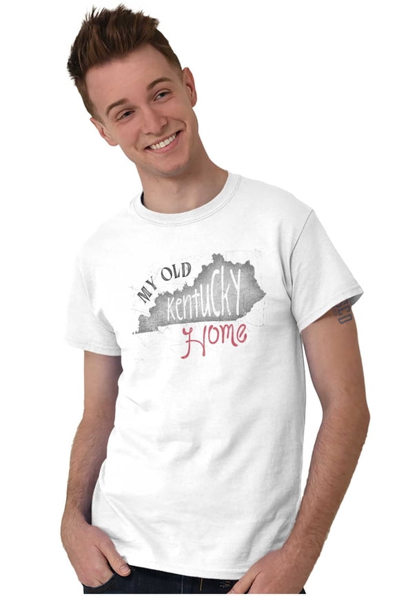 My Old Kentucky Home State Shape KY Men's Graphic T Shirt Tees Brisco Brands M
