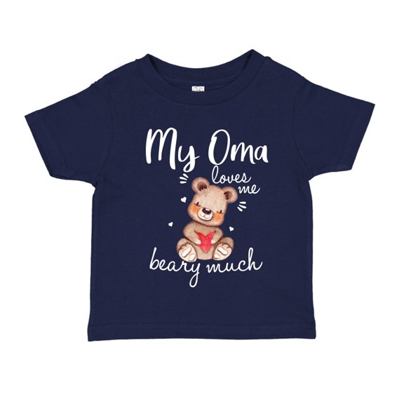 My Oma Loves Me Beary Much Toddler T-Shirt 3T Navy Blue