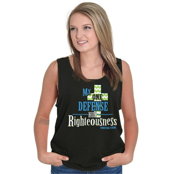 My One Defense His Righteousness Tank Top Tee Shirt Women Brisco Brands S