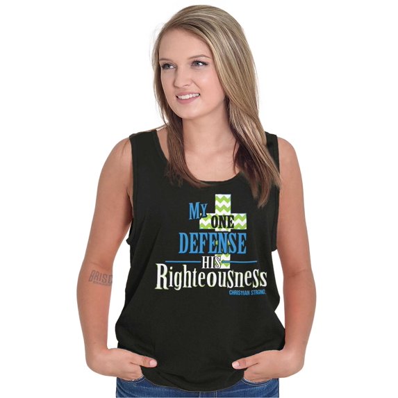 My One Defense His Righteousness Tank Top Tee Shirt Women Brisco Brands S
