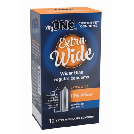 My One Extra Wide Custom Fit Condoms with Silver Pocket Case, 10 Count
