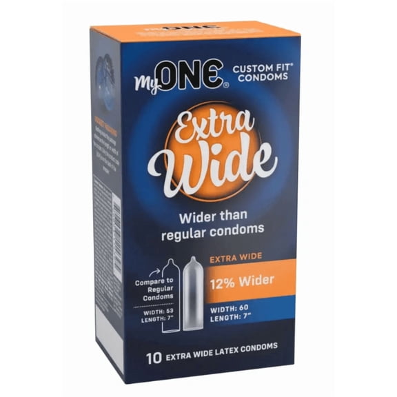 My One Extra Wide Custom Fit Condoms with Silver Pocket Case, 10 Count