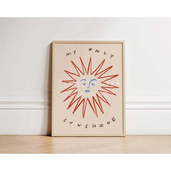My Only Sunshine Print, Celestial Nursery Art, Unframed Paper Poster 8x10in