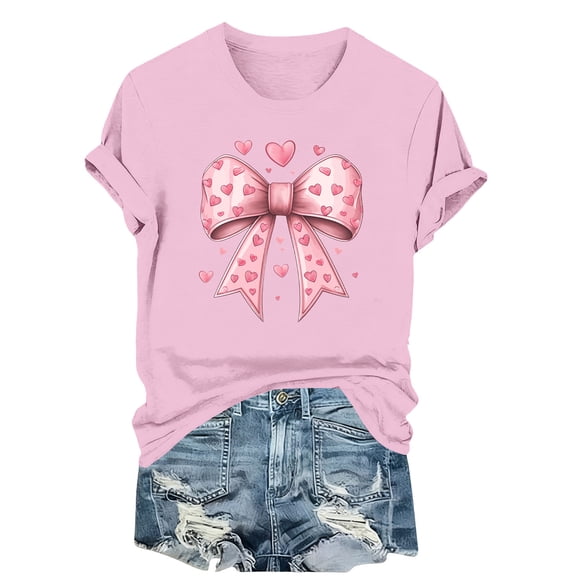 My Order Ladies Short Sleeve Round Neck Love Tshirt Blouse Valentine Shirts Summer Fashion Top My Items