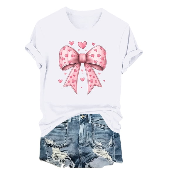 My Order Ladies Short Sleeve Round Neck Love Tshirt Blouse Valentine Shirts Summer Fashion Top My Items