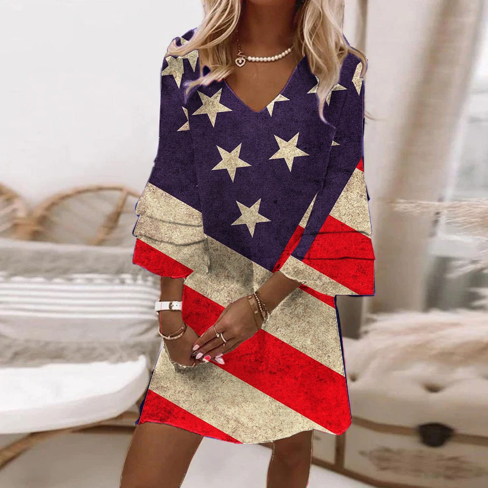 My Orders 4Th of July Outfits for Women Womens Summer Dresses Short ...