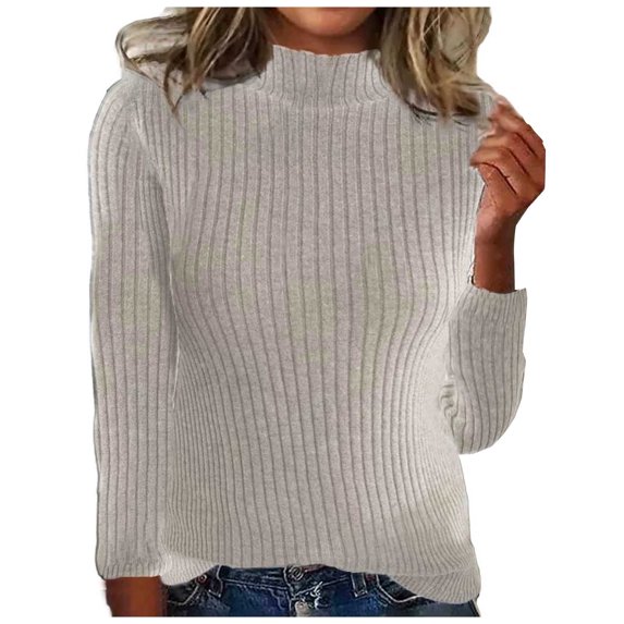 BeiFu Sweaters for Women Crewneck Long Sleeve Pullover Button Down Top Spring Clothes Womens Spring Sweaters Long Sleeve Shirts