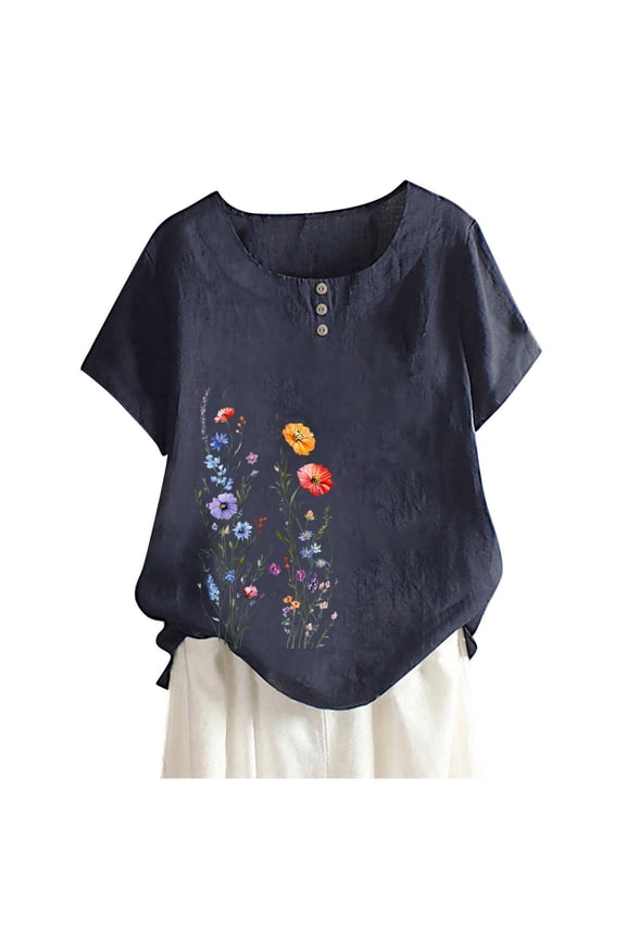 My Orders Cute Summer Tops for Women, Big Tshirts to Wear With Leggings Basic Fitted Cropped Tees Women Fashion Tops White Summer Button Boho Top