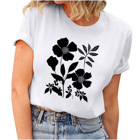 Lightweight Tops & Blouses Grey Shirts for Women Chest Coverage Placed Black Summer Tops for Women