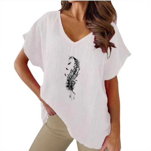 Lightweight Tops & Blouses T-Shirts Loose V Neck Athletic Tops Women Women Summer Tops Plus Generic Blouses for Women