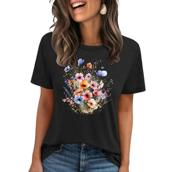 My Orders Women Tops Under $5, Ladies Tops And Blouses Petite Athletic Tops Women Pack Casual Summer Tops for Women Over 50 Hawaiian Shirts Blue