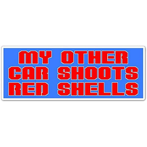 My Other Car Shoots Red Shells Super Mario Vinyl Decal Bumper Sticker