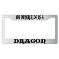 thumbnail image 1 of My Other Ride Is A Dragon Chrome Plastic License Plate Frame, 1 of 1