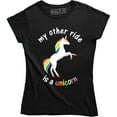 thumbnail image 1 of My Other Ride Is A Unicorn - Back Riding Funny Ladies Women's T-Shirt, 1 of 4