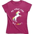 thumbnail image 1 of My Other Ride Is A Unicorn - Back Riding Funny Ladies Women's T-Shirt, 1 of 4