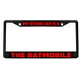 thumbnail image 1 of My Other Ride is A Broom Style Metal License Plate Frame Personalized/Car Accessories Car Tag Holder Cover (Black/Black/Red), 1 of 2