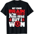 thumbnail image 1 of My Own Brain Tried To Kill Me - Stroke Survivor Red Ribbon T-Shirt, 1 of 4