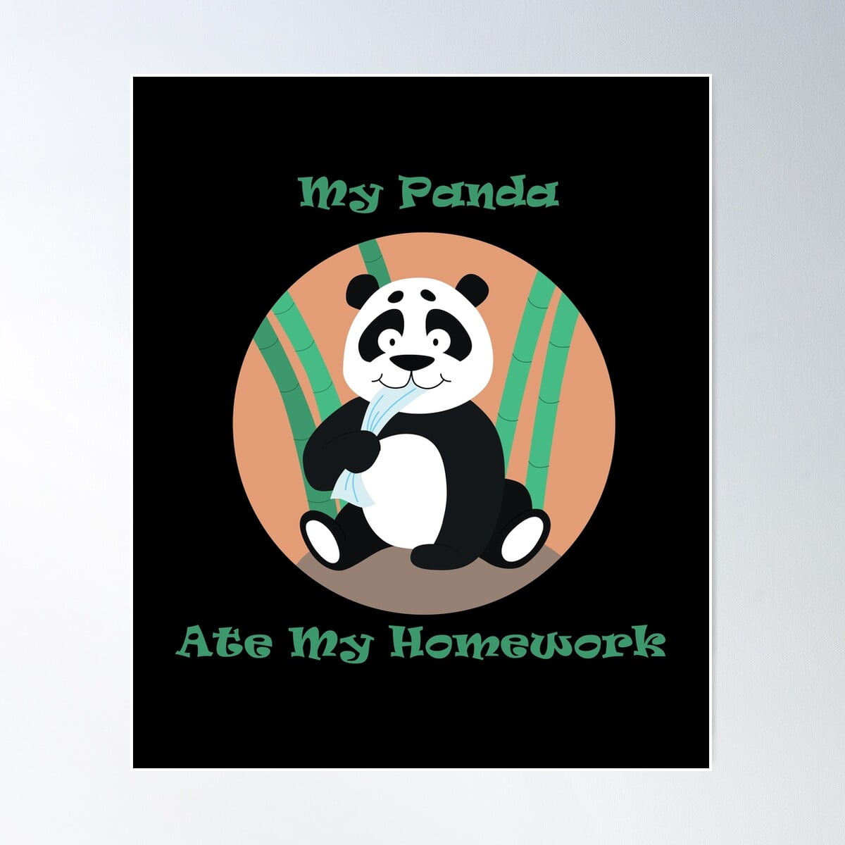 My Panda Ate My Homework Poster Wall Art, Modern Wall Decor For Living ...