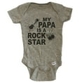 thumbnail image 1 of My Papa Is A Rock Star Music Baby Bodysuit - Grey, 1 of 2