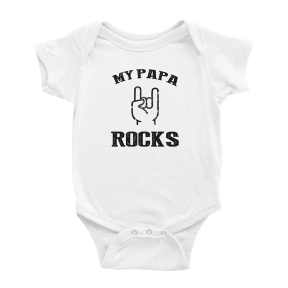 My Papa Rocks Funny Baby Jumpsuits Boy Girl Unisex
