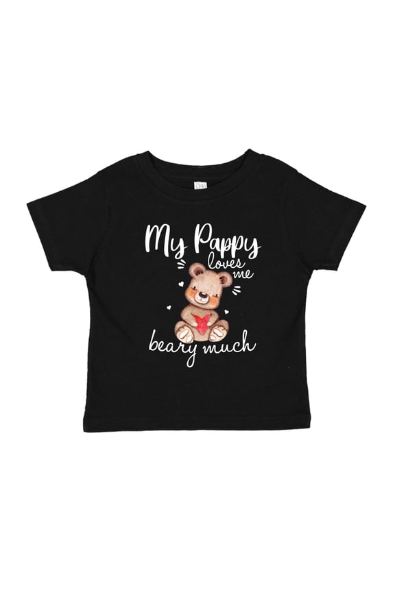 My Pappy Loves Me Beary Much Toddler T-Shirt 2T Black