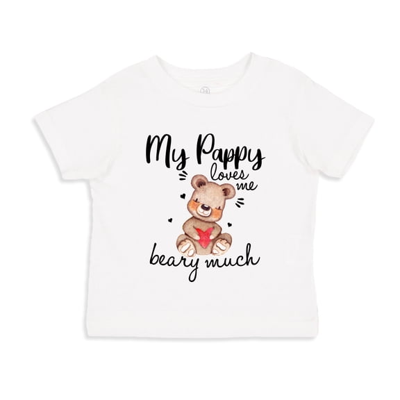 My Pappy Loves Me Beary Much Toddler T-Shirt 3T White
