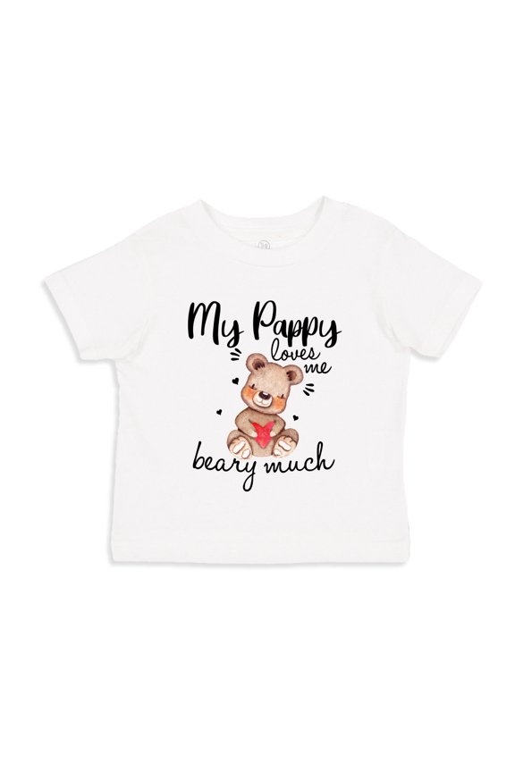 My Pappy Loves Me Beary Much Toddler T-Shirt 4T White