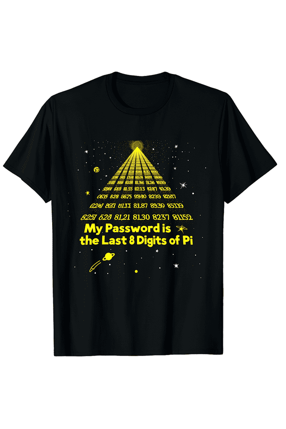 My Password Is The Last 8 Digits of Pi Day Funny Math Men Women Short Sleeve Graphic T-Shirt