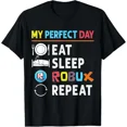 thumbnail image 1 of My Perfect Day Eat Sleep Robux Repeat Retro Gamer Inspired Graphic Unisex T-Shirt, up to size 5XL, 1 of 2