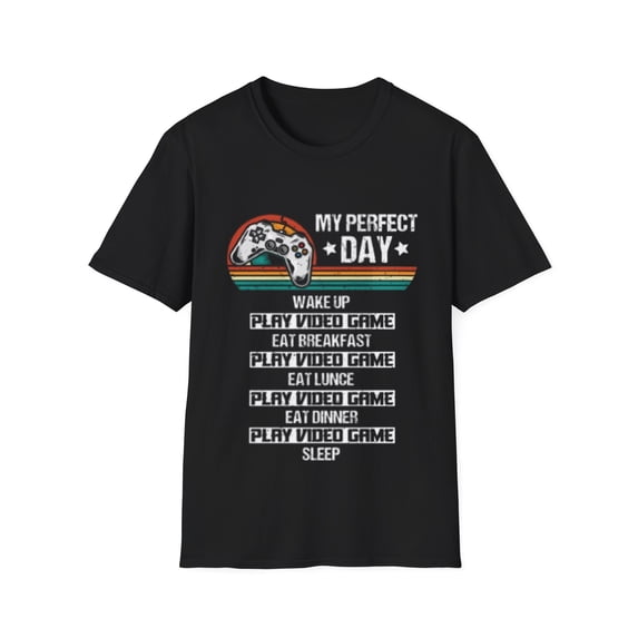 My Perfect Day Video Games Funny Cool Gamer Family Apparel