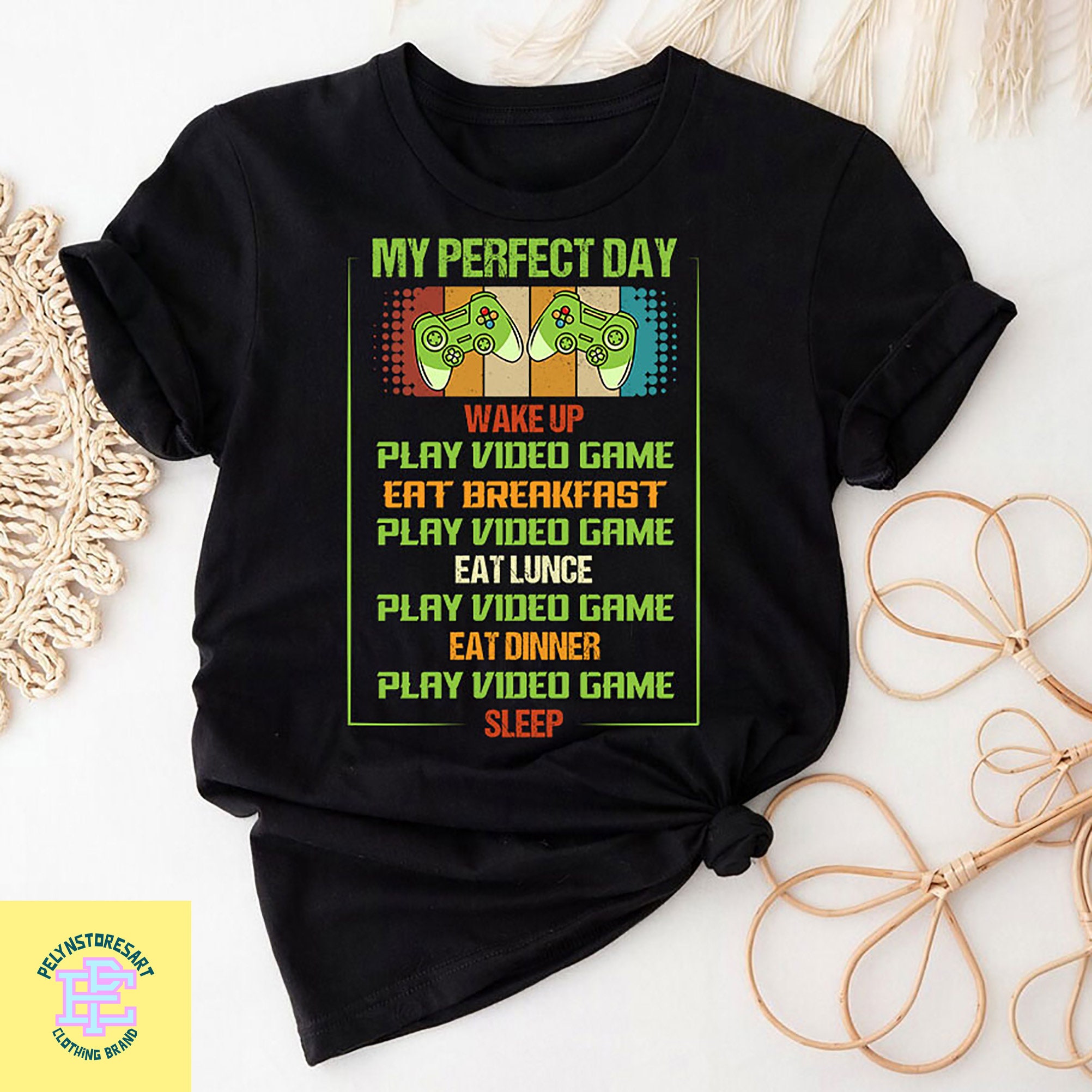 My Perfect Day Video Games TShirt, Video Game Player Shirt, Gaming