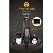 My Perfect Goatee 13-in-1 Beard Trimmer Grooming Kit for Men   LED Battery Display, Water-Resistant, Cordless Rechargeable Trimmer with Travel Bag, MPG-800L