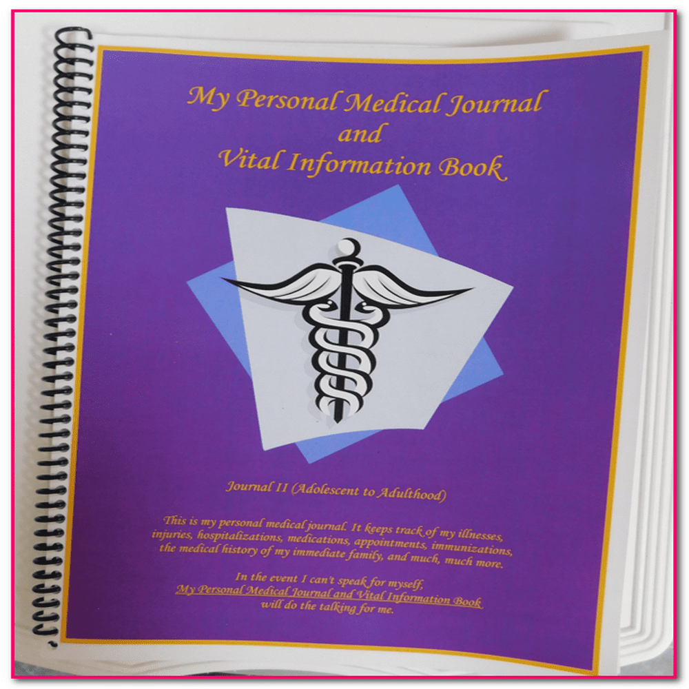 My Personal Medical Journal Medical Record Keeping Book For Adolescent to Adult Size 8 x 11