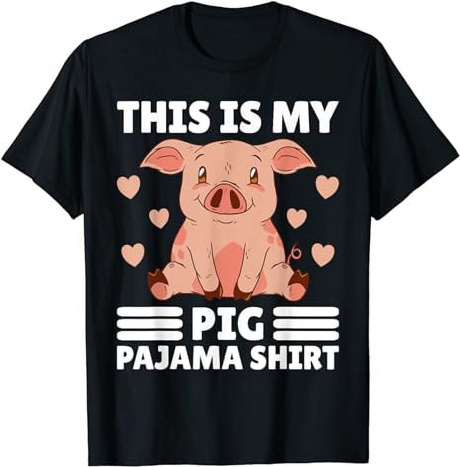 My Pig Pajama Shirt Women Pig Pjs Cute Pig Stuff Farmer Girl TShirt