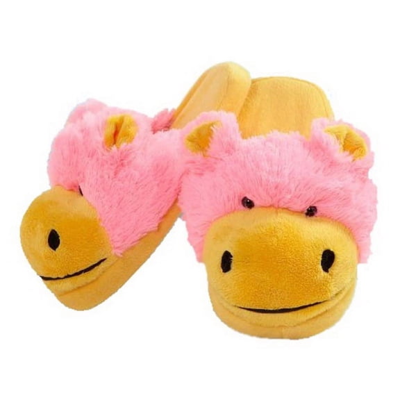 My Pillow Pets My Pillow Pets Neon Hippo Slippers Medium Child Size 1-3 Unisex
