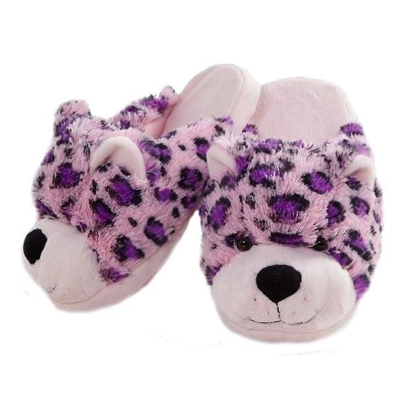 My Pillow Pets My Pillow Pets Pink Leopard Plush Slippers Small Unisex