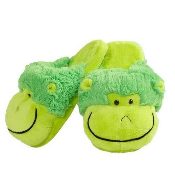My Pillow Pets Neon Monkey Slippers Medium Child Size 1-3