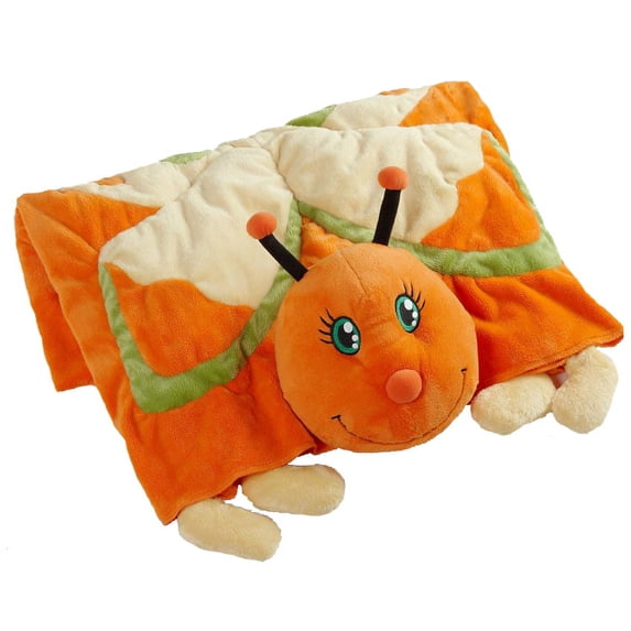 Authentic Pillow Pets Butterfly Orange Blanket Plush Toy Gift