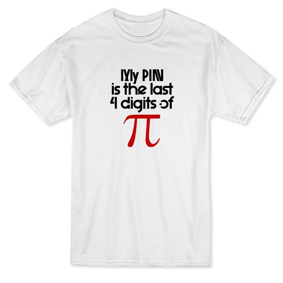 My Pin Is The Last Digits Of Pi Graphic Men White T-Shirt, Male Medium