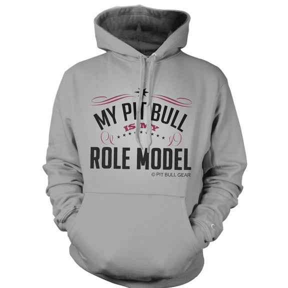 My Pit Bull Is My Role Model Men's Hoodie Pit Bull Accessories Pit Bull Dad, Pit Bull Mom (Small)