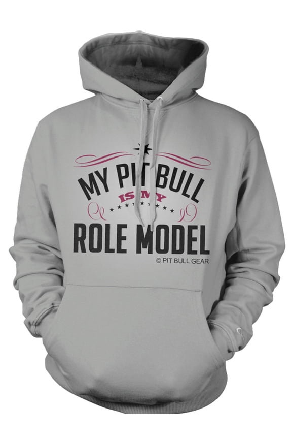 My Pit Bull Is My Role Model Men's Hoodie Pit Bull Accessories Pit Bull Dad, Pit Bull Mom (Small)