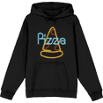 thumbnail image 1 of My Pizza Day Neon Pepperoni Pizza Slice Long Sleeve Adult Hooded Sweatshirt-XXL-Black, 1 of 3