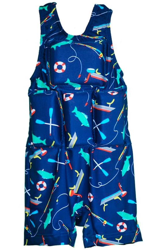 Girl's or Boy's Swimwear Flotation Lifevest Swimsuit (Boat, Small)